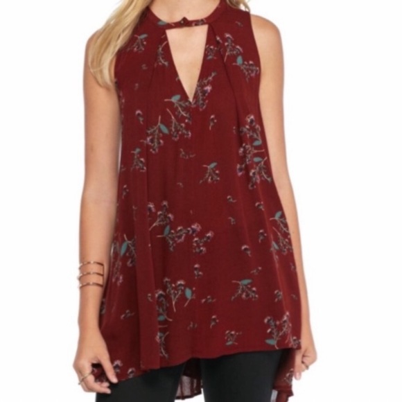 Free People Red Snap Out Of It Sleeveless Swing Dress Sz S - Picture 4 of 16